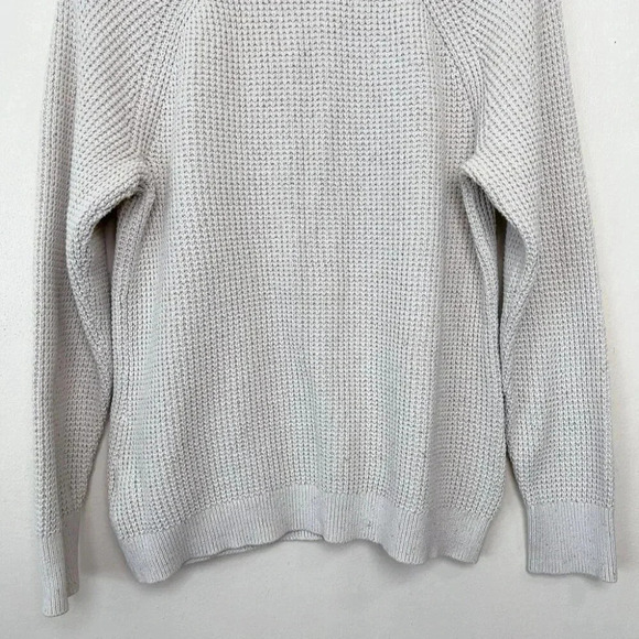 L.L.Bean Womens Small Organic Cotton  Crew Neck Button Neck Waffle Knit Sweater - Picture 15 of 16